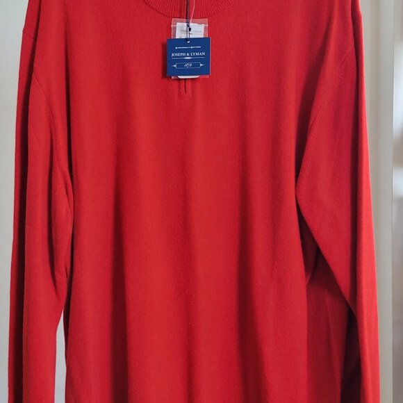 NWT – Joseph & Lyman Men’s Red ¼ Zip Up 100% Cashmere Sweater (Size: XXL) - Picture 3 of 7